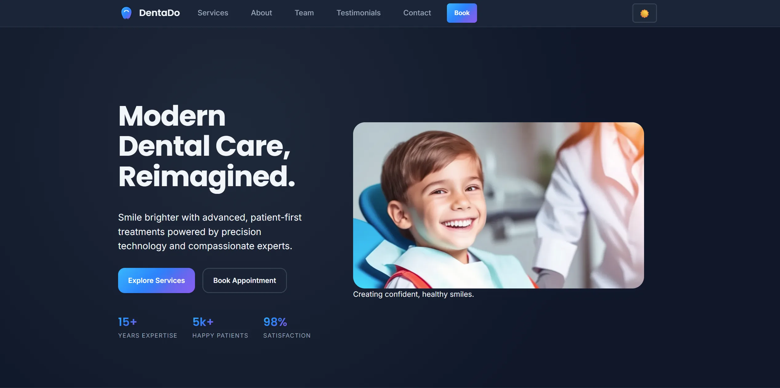 DentaDo clinic website homepage